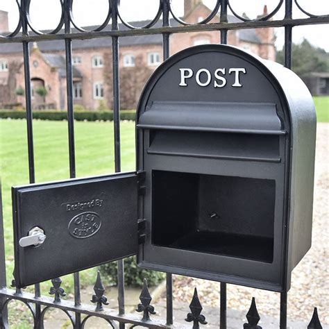 metal gate post box|wooden post boxes for outside.